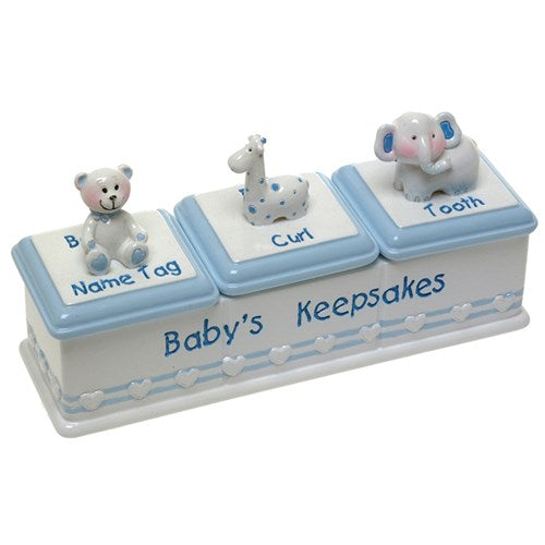 Baby Boy Triple Keepsake Box