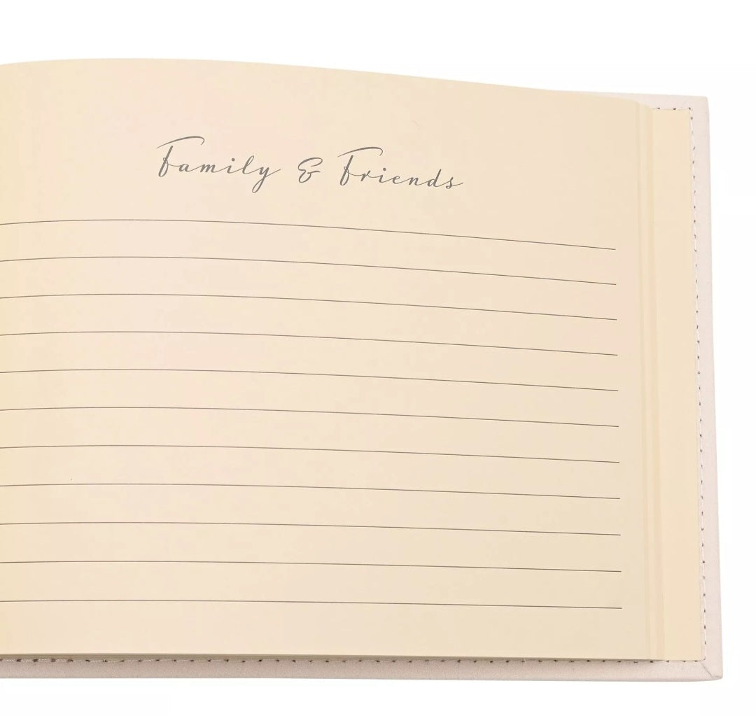 Amore Suede Guest Book with Silver Rings 40 pages