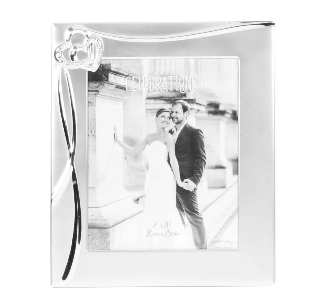 Always & Forever Photo Frame Wedding 3D Waves & 2 Hearts 8" x 10"