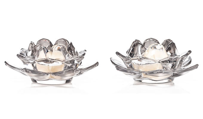 Grey Lustre Lotus Tealight