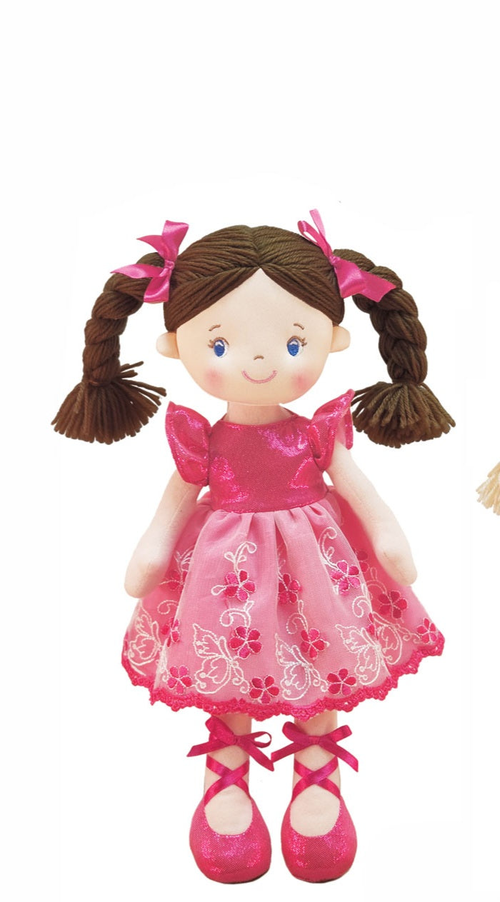 Rag Doll In Cerise Party Dress