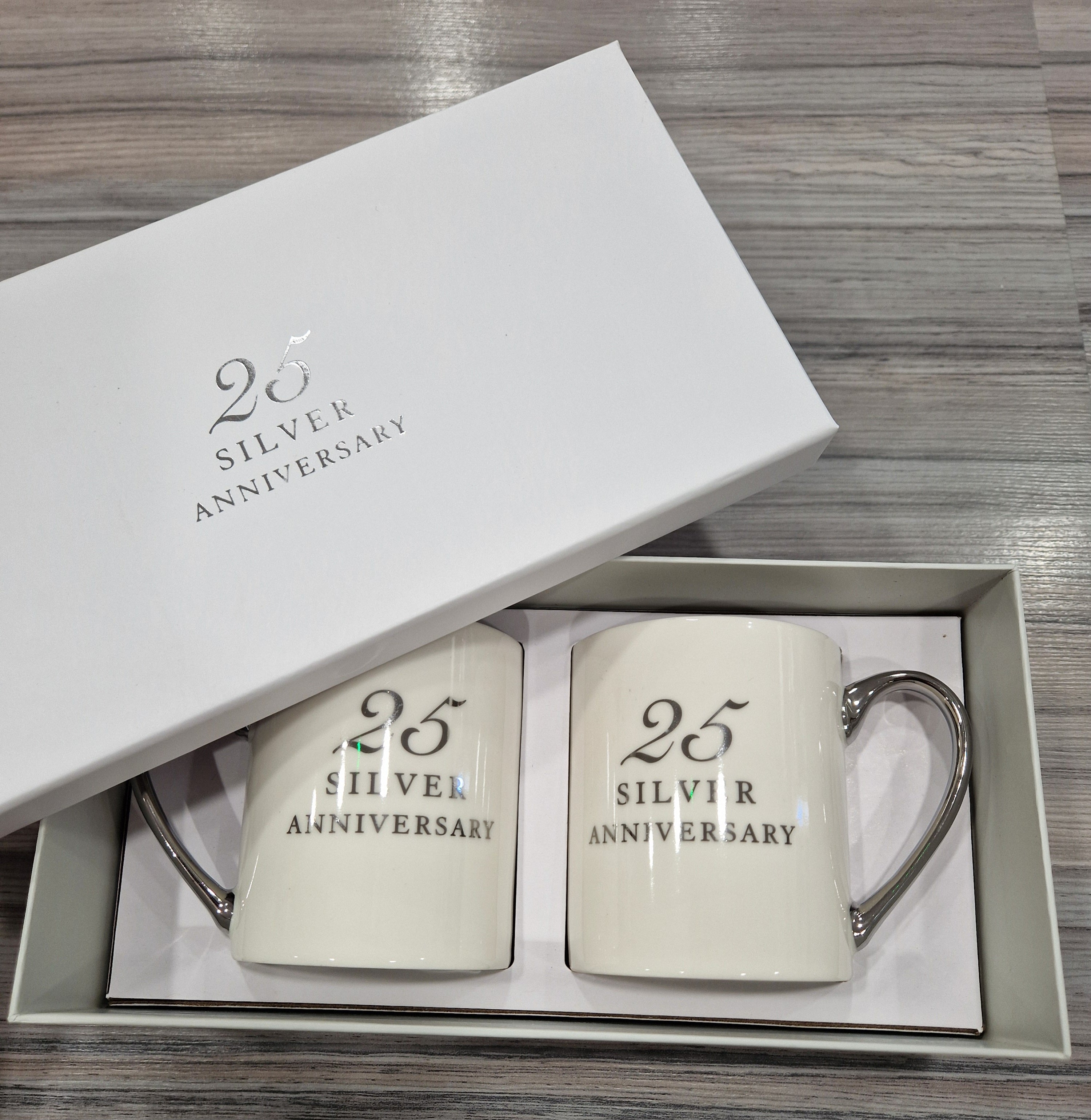 25th Silver wedding Anniversary Set of mugs