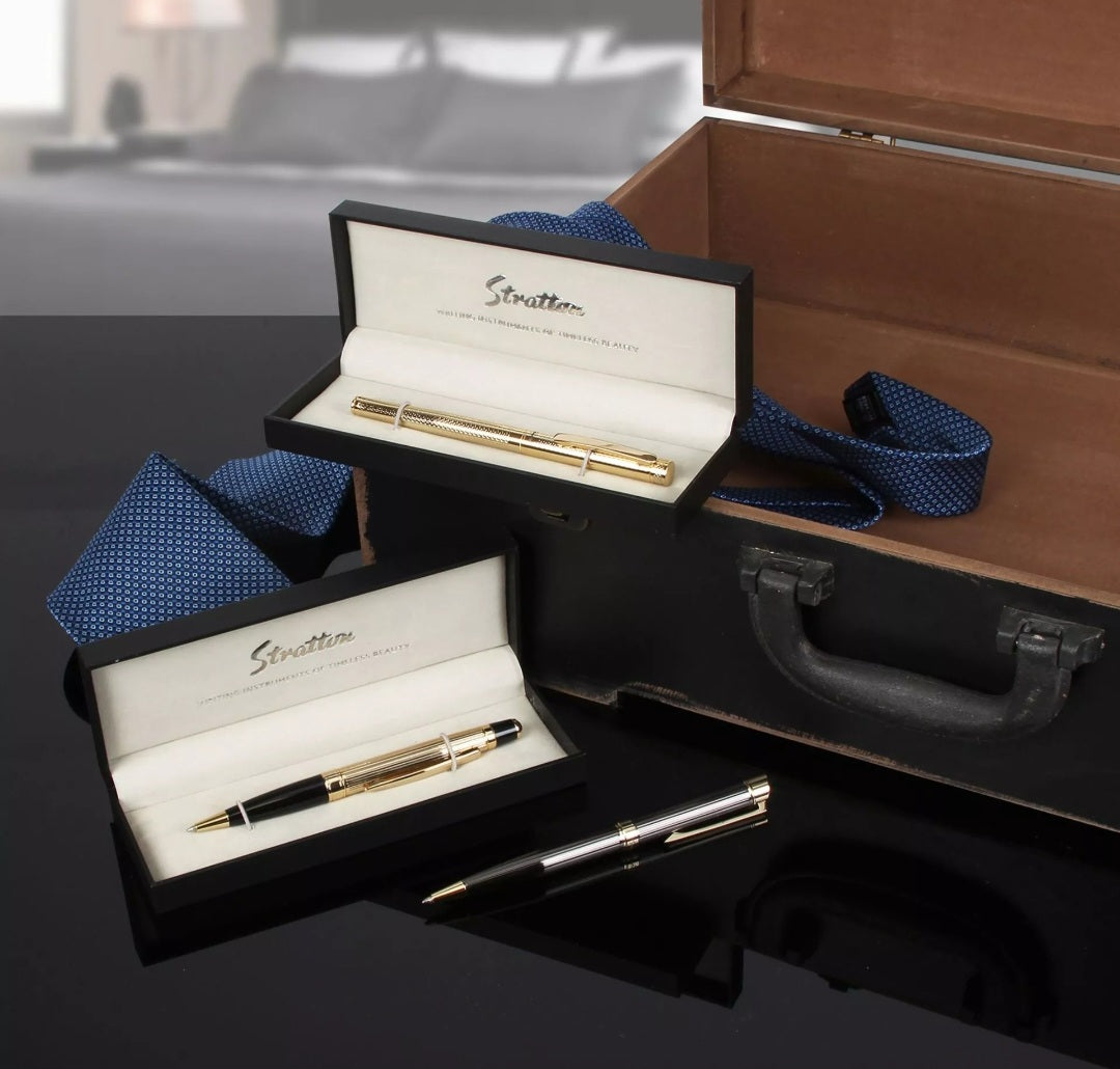 Stratton Ballpoint Pen - Titanium Gold Finish