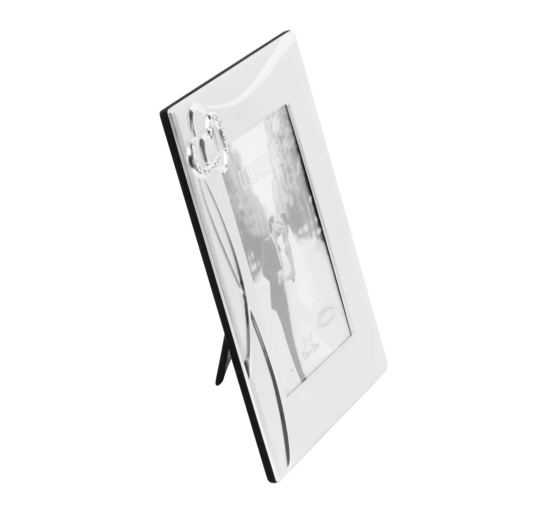 Photo Frame Wedding with 3D Waves & 2 Hearts 5x7