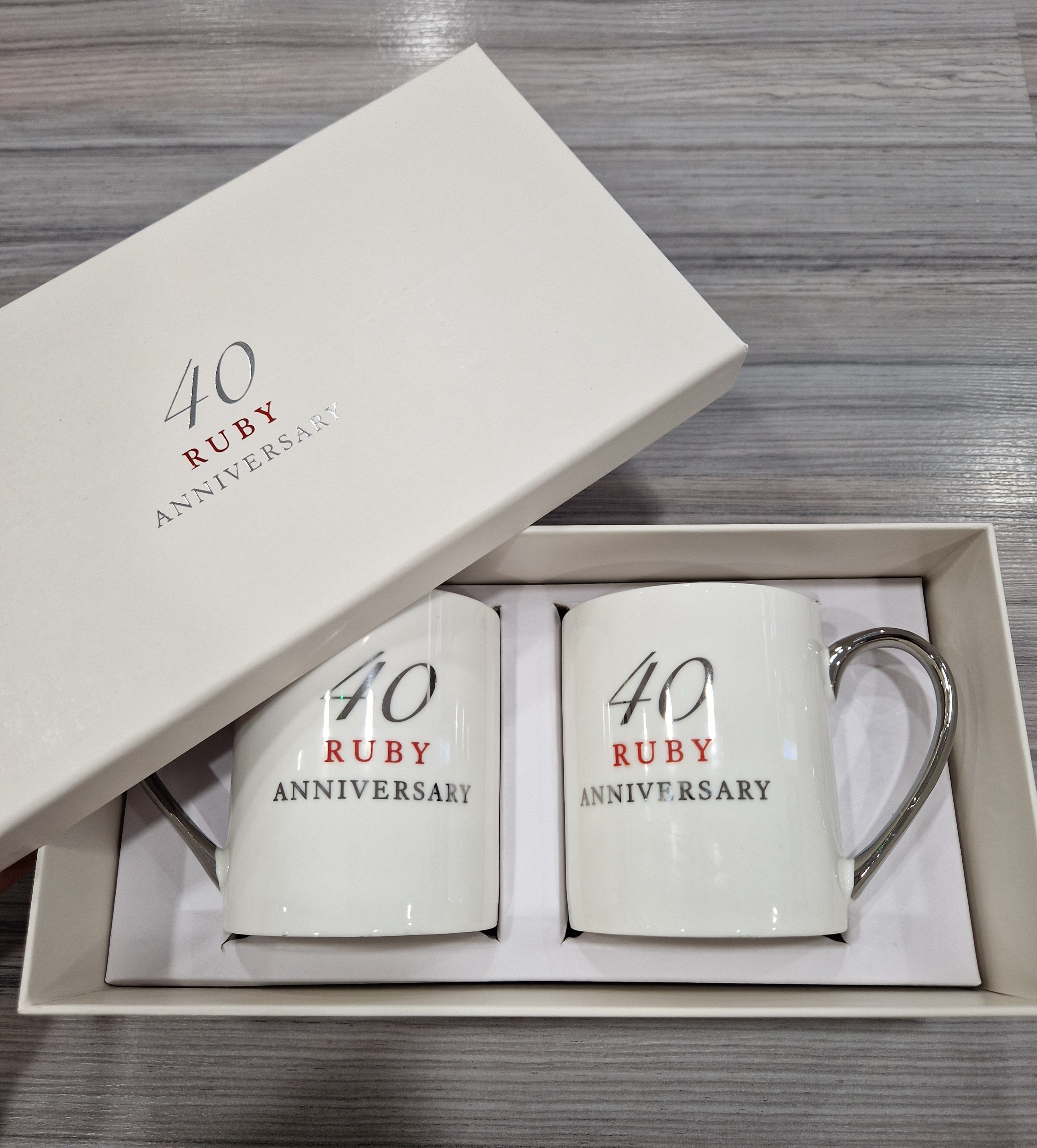 40th Ruby Wedding Anniversary Set of mugs