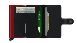 Secrid Black Matte Miniwallet Red Front