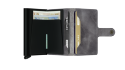 Vintage - Miniwallet - Grey - Black - Side