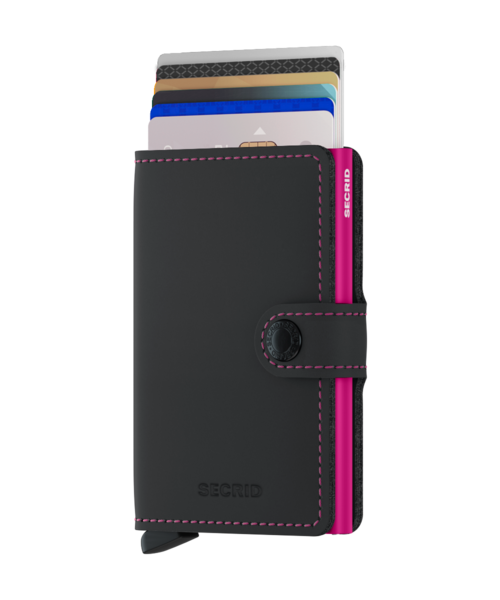 Matte - Miniwallet - Black & Fuchsia - Fuchsia - Cards
