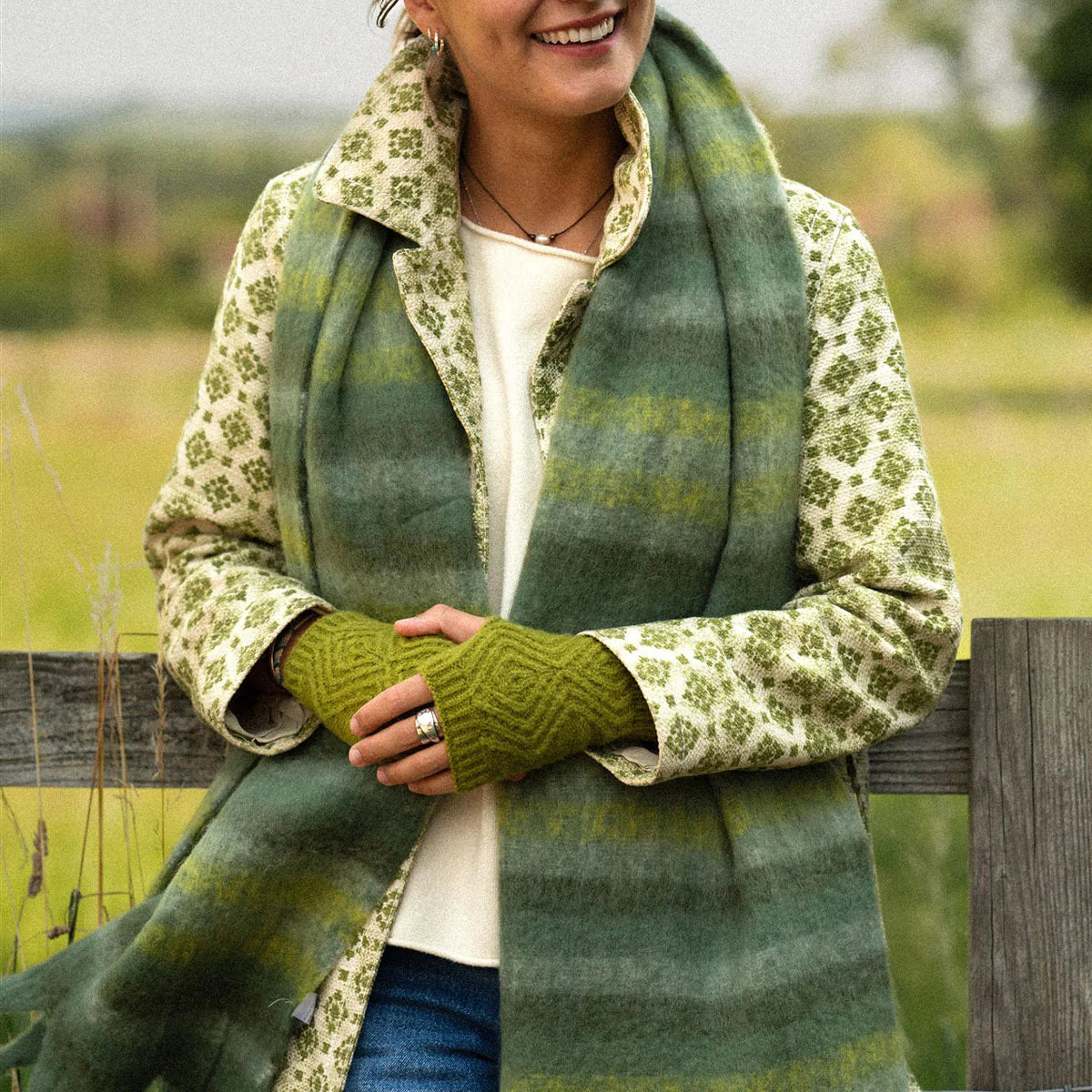 Zoe Blanket Scarf Shades Of Green